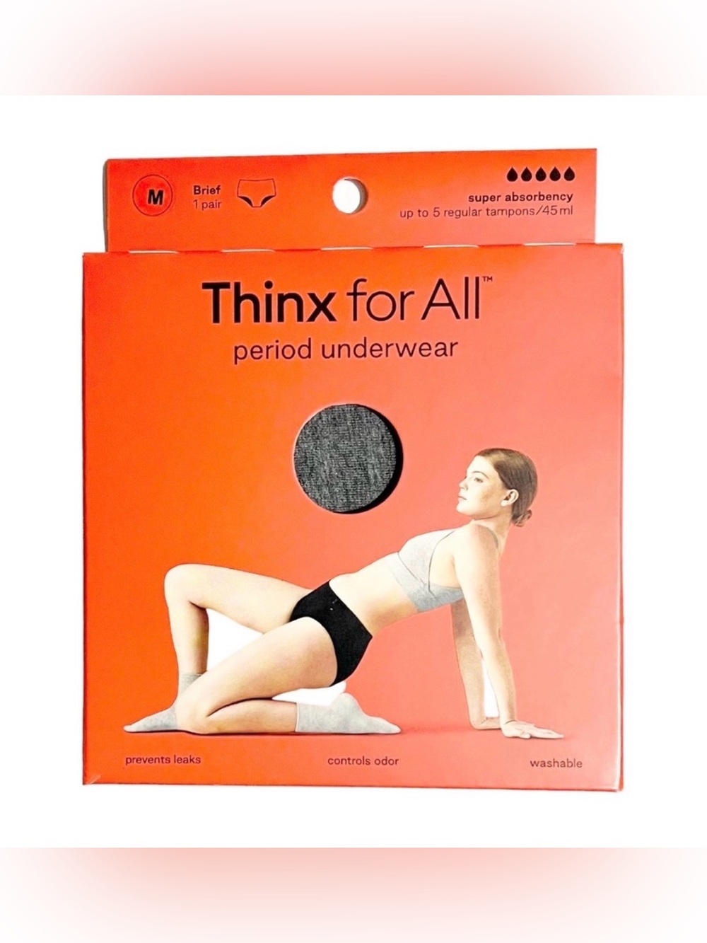 Thinx For All Period Underwear Briefs Women’s Size M Gray New